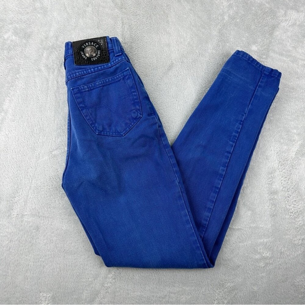 Versace Jeans Couture Women Size 26x30 Refer to Description Made in Italy Blue